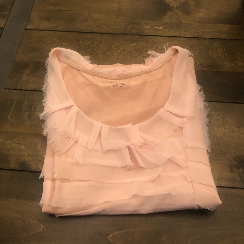 New York & Company Ruffled Sleeveless Blouse